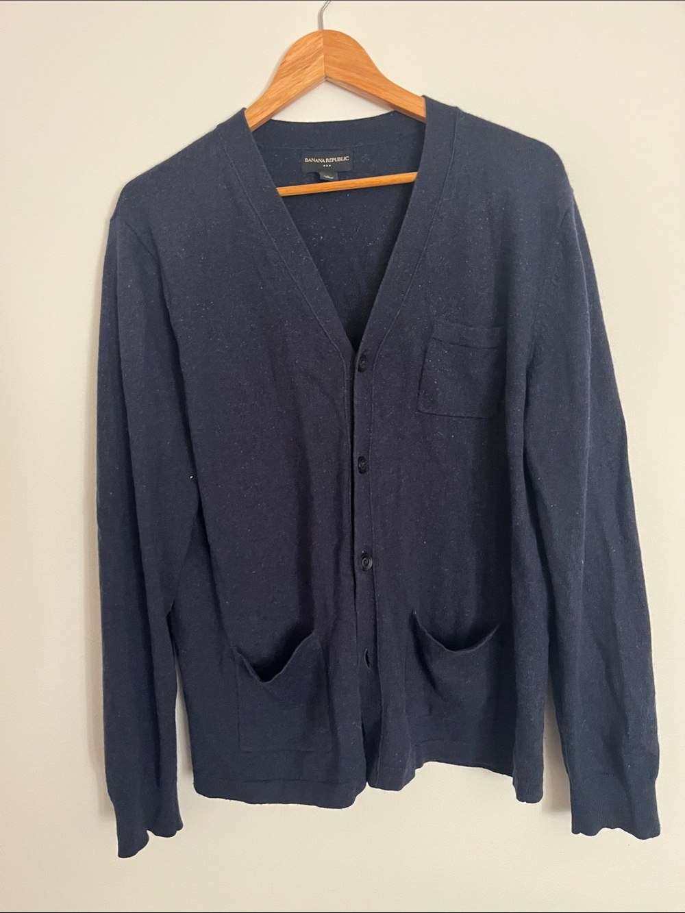 Banana Republic Men’s Dark Navy Button-Front Cardigan
